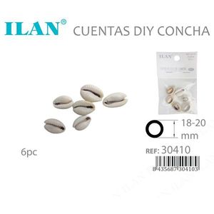 Perline di conchiglia Ilan 18-20 mm, naturali, per creazione di gioielli fai da te, 6 pezzi - Product Image 3