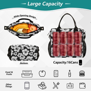Personalized Custom Hawaiian Print Tote Outdoor Camping Lunch Picnic Reusable Thermal Insulation Cooler Bag with Zipper - Product Image 4