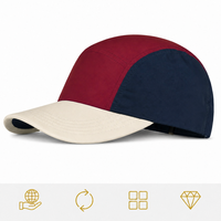 Casquette de baseball ajustable pour enfants, modèle 5 panneaux, tricolore, avec logo personnalisé, pour garçons et filles, vente en gros, usine OEM