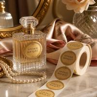 Autocollant adhésif personnalisé Yingao, autocollant en rouleau, estampage à chaud en feuille d'or, imperméable, n'importe quel design de logo pour flacon de parfum haut de gamme