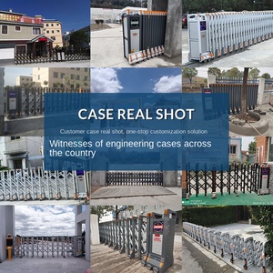 Aluminum Alloy Electric Retractable Gate Factory Stock Thickened Trackless Retractable Gate Automatic <b>Wind</b>-Resistant Durable - Product Image 2