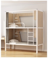 Lit superposé métallique pour auberge de jeunesse, lit double pour gîte, capsule spatiale, lit de dortoir étudiant moderne épaissi et renforcé