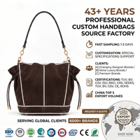 Sac à main en daim marron avec chaîne dorée et cordon de serrage, élégant, chic, de luxe, pour femme, usage quotidien, personnalisable OEM