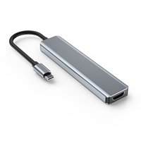 Adaptador de concentrador USB tipo C 7 en 1 con lector de tarjetas multipuerto 4K HDMI USB3.0 TF PD lector SD todo en uno para accesorios de computadora PC