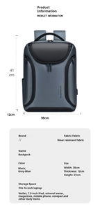 Sac à dos unisexe multifonctionnel et étanche en tissu Oxford avec fermeture éclair, chargement USB, antivol, pour ordinateur portable, idéal pour le bureau et les affaires, au design géométrique et durable. - Product Image 4