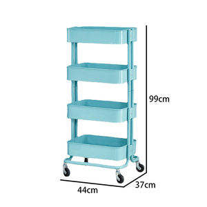 Estante para aperitivos de dormitorio multicapa para suelo, estante de acabado móvil para baño, estante de cocina móvil Simple con ruedas - Product Image 6