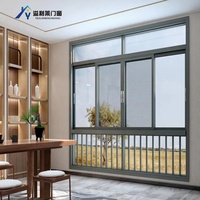 Ventanas Corredizas Horizontales Modernas con Aislamiento Simple, Resistentes a Huracanes, Puerta Magnética con Diseño de Persiana de Acero Inoxidable, Certificación Energy Star