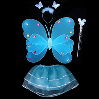 Ailes de papillon lumineuses LED clignotant baguette magique fleur fée ensemble merveilleux jouet pour enfants remise des diplômes Ramadan dos des filles