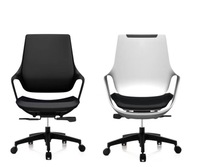 Chaise de bureau pivotante en cuir PU pour ordinateur de travailleur à dos moyen moderne de luxe confortable en vente de gros