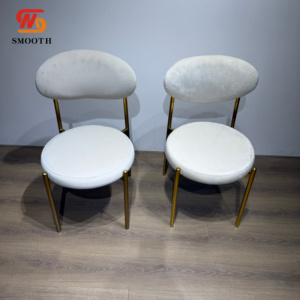 Sillas de Comedor Modernas para Bodas, con Respaldo Desmontable, Estructura Metálica, Patas Doradas Personalizadas, Tapizadas en Terciopelo, para Hotel - Product Image 4