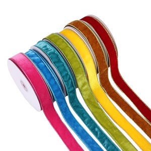 ริบบิ้นออร์แกนซ่าไนลอนขายส่งพร้อมขอบดิ้นทองสำหรับของขวัญคริสต์มาส - Product Image 1