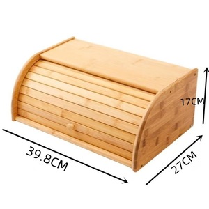 Bamboo Bread Storage Box Rectangle With Lid <b>Kitchen</b> Dustproof Large Capacity For Cakes And Pastries - Product Image 2