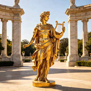 <span class=keywords><strong>Scultura</strong></span> in ottone a grandezza naturale di <span class=keywords><strong>Apollo</strong></span>, Dio greco della musica con lira, personalizzata direttamente dalla fabbrica, per decorazione artistica ed esposizione - Product Image 2