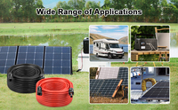 Câble solaire DC PV 10 AWG certifié TUV 1500V, fil de cuivre rouge et noir isolé XLPO pour système de panneaux solaires photovoltaïques