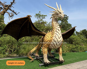 รูปปั้นมังกรยักษ์แบบสัมบูรณ์รูปปั้นมังกรไฟเบอร์กลาสเหมือนจริงตกแต่งสวนตามสั่ง - Product Image 6
