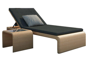 <span class=keywords><strong>Casa</strong></span> contemporánea o hotel sueño tumbona y mesa de muebles de patio de mimbre al aire libre sofá-cama - Product Image 5