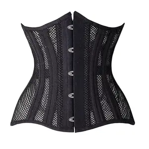 Korset Berongga Tembus Udara Shapewear Tulang Baja Pakaian Dalam Seksi Mesh Pinggang Trainer Court Corset