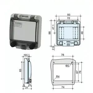 Cubierta de ventana protectora impermeable IP67 transparente de 4 vías, caja de interruptores de disyuntor, protección de caja de conexiones eléctricas, cubierta de Panel