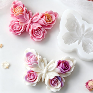 New Design Large Size Food Grade Eco-Friendly Rose Flower Butterfly Silicone <b>Candle</b> <b>Molds</b> Dishwasher Safe - Product Image 6