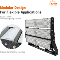 Reflector LED Modular de Alta Potencia de 1200 W, Iluminación para Campos Deportivos, Estadios, Campos de Fútbol, 160 lm/w, Resistente al Agua IP66