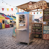 Machine à glaces et yaourts professionnelle Moxin : Cylindre automatique pour la préparation de glaces dures et de rouleaux de gelato