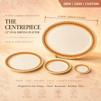 Assiette ovale en mélamine personnalisée OEM/ODM pour usine, grande taille 12, idéale pour fêtes, rôtis, pique-niques, résistante aux chutes