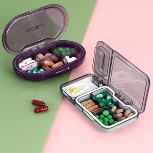 YUZMEI Boîte à pilules de voyage en gros avec coupe-pilules, séparateur de comprimés portable, organiseur de pilules magnétique, petit étui pour compléments alimentaires - Product Image 4