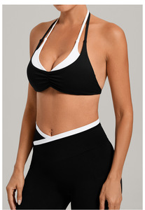 Soutien-gorge de sport respirant à maintien élevé avec design dos serré et lien tour de cou, idéal pour le yoga, la fitness et la <span class=keywords><strong>course</strong></span> à <span class=keywords><strong>pied</strong></span> pour femmes - Vente en gros à succès - Product Image 2