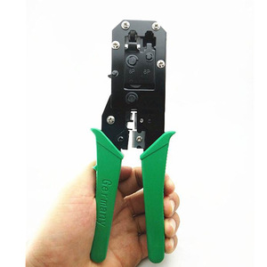 Rj45 <b>Crimping</b> <b>Tool</b> 23 Awg Steel <b>Wire</b> Stripper And Cutter For Network Cable With Soft Grip Handles Industrial Grade - Product Image 4
