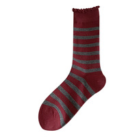 WUYANG FACTORY Tie Knot Pile Chaussettes Printemps et Hiver College Style Mi-mollet Coton Chaussettes Filles Bas Roulés