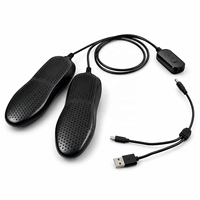Mini-séchoir à chaussures de voyage avec rotation à 360° °   Chauffe-chaussures électrique portable à circulation d'air chaud pour bottes de randonnée, baskets et gants