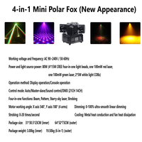 Projecteur laser stroboscopique à 4 bras avec faisceau lumineux LED, effet de lumière mobile, contrôle DMX512, RGBW 4 en 1 pour spectacle de scène, performance de danse
