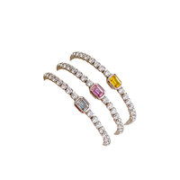 Nouveau Bracelet Tennis Élastique en Zircon Coréen 2026 pour Femme, Style Tendance Luxe Léger, Bijou Électroplaqué B86 Anniversaire