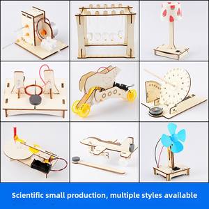 Kit d'expériences scientifiques XINCHEN XC-135, générateur à manivelle, jouet éducatif DIY pour les élèves de 4 à 6 ans, forme géométrique en bois - Product Image 4