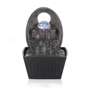 Décoration d'intérieur Fontaine d'eau artisanale en résine imperméable Feng Shui Seau décoratif Figurine pour la maison et le jardin - Product Image 2