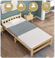 Lit simple pliable moderne et portable avec fonction inclinable, cadre en bois léger pour l'école et le camping, rangement facile