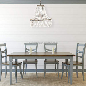 Lustre en <span class=keywords><strong>perles</strong></span> de <span class=keywords><strong>bois</strong></span> de style bohème américain, pour salon, salle à manger, chambre à coucher, lustre de vestiaire - Product Image 2