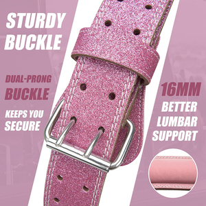 MKAS 定制徽标闪光粉色杠铃肩垫腰托健身腰带健身带手腕带健身套装 - Product Image 3