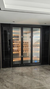Enfriador de vino y bebidas con puerta de vidrio de doble capa personalizado de gama alta con control climático con elegante gabinete de bodega - Product Image 5