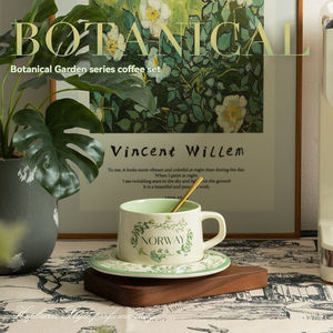 Offre Spéciale : Tasse à café en céramique avec soucoupe, style rétro anglais, pour thé de l'après-midi, petite tasse à latte fraîche, tasse à thé rouge avec cuillère, coffret cadeau - Product Image 2