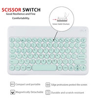 Keyboard Mini Nirkabel Bt Plastik Ultra Tipis Ambidextrous Hot-Swap Floating Touchpad Isi Ulang untuk iPad Air 4 5 6 7 Pro