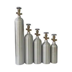Botol Tabung Gas Aluminium Portabel 0.5 ~ 50L Tangki Kaleng untuk Oksigen Co2