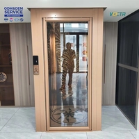 Fabricant d'ascenseurs : Porte manuelle en acier inoxydable avec verre, axe Ciel et Terre