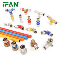 Système de chauffage au sol IFAN, raccord de tuyau PEX, plomberie, raccords PEX, douille PEX 16-32 mm, raccord à sertir en laiton PEX