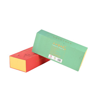 Caja de Regalo de Té con Tapa Abatible Roja para Comunicaciones Ópticas, Empaque de Papel Corrugado para Regalo de Té al Estilo Chino - Product Image 4