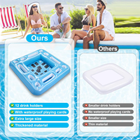 Nouvelle table de billard flottante gonflable en PVC pour poker/échecs/mahjong, capacité maximale <100 kg, résistante à l'eau, équipement de divertissement extérieur