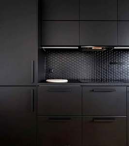 Ensemble complet de meubles de cuisine intelligents personnalisés, armoires en bois mi-hautes avec table à manger et évier, accessoires de cuisine - Product Image 2