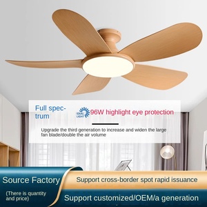 Hiện đại nhựa Internet tổ chức hộ gia đình phòng khách cấu hình thấp Quạt trần ánh sáng 5 Blades <span class=keywords><strong>Led</strong></span> điều khiển từ xa 3-tốc độ - Product Image 2