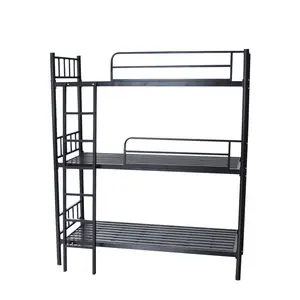 Cama de tres niveles de altura ajustable, litera triple, cama de Metal para estudiantes de escuela, muebles para el hogar, cama de acero, muebles de dormitorio T/T