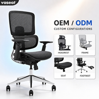 Chaise de bureau ergonomique contemporaine en maille réglable avec double ressort, support lombaire robuste, pivotante, pour la maison et le bureau commercial